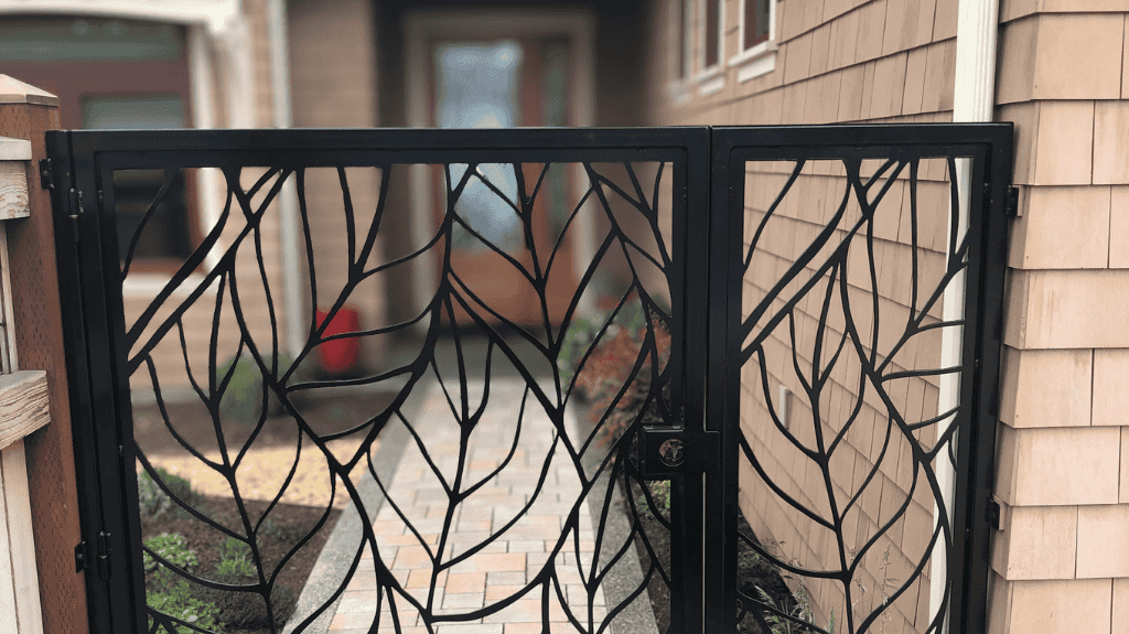 a walkway gate protect the front door of a Kirkwood home
